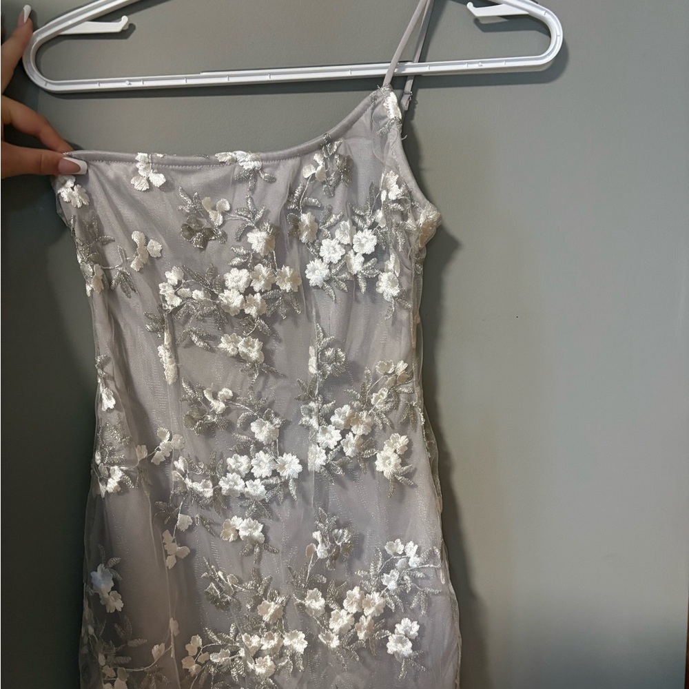 Lucy in the Sky Gray Embroidered Dress